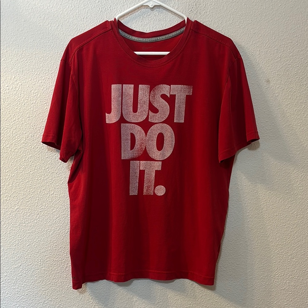 Nike Red Tee with Bold White Text